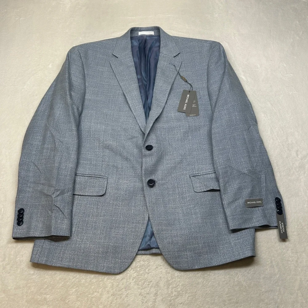 Michael Kors Sport Coat Mens‎ 42S 42 Transition Lt Blue Stretch Classic Fit $295
